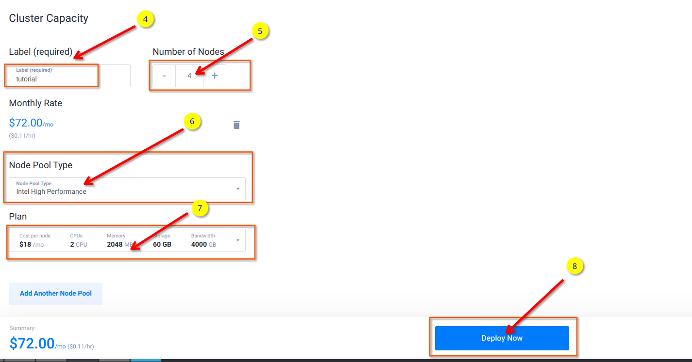 Vultr k8s cluster creation snapshot 3