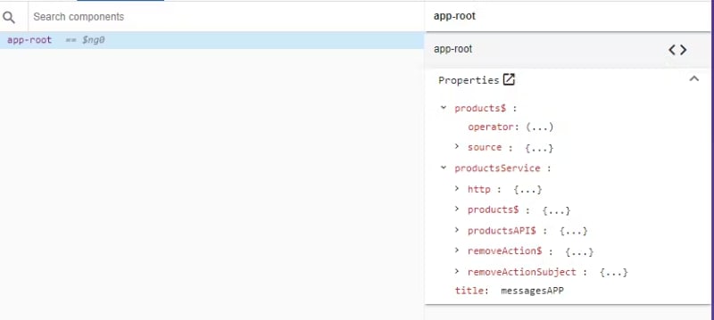 Angular DevTools debug screen