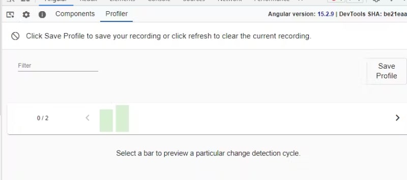 Angular DevTools profiler