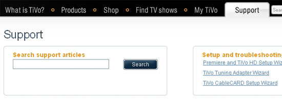 TiVo's search input