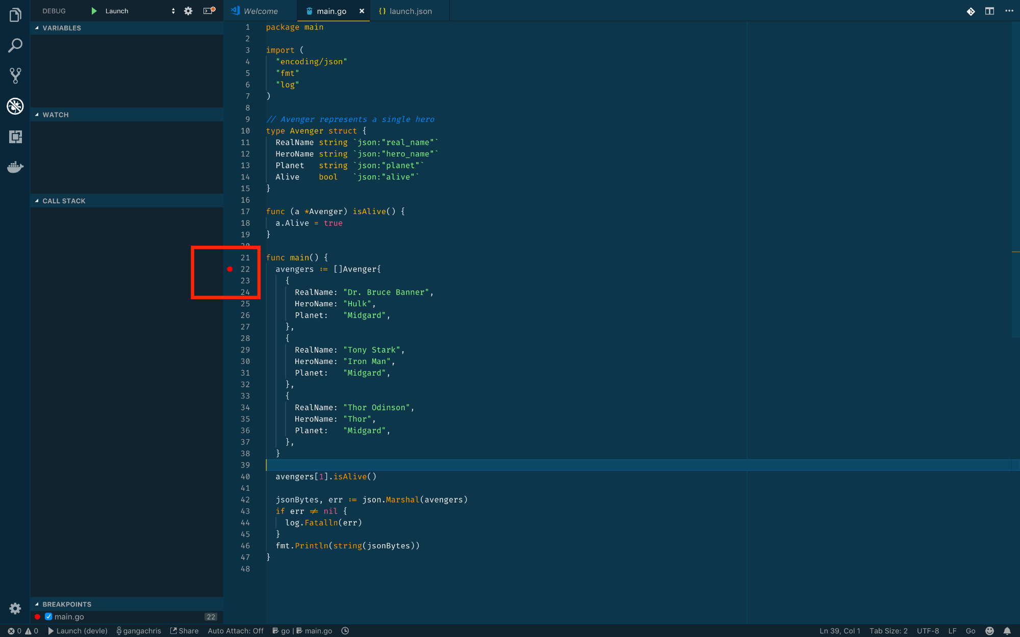 Visual Studio Code 设置断点