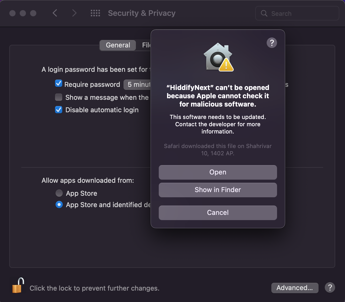 Install hiddify on MacOS step 6