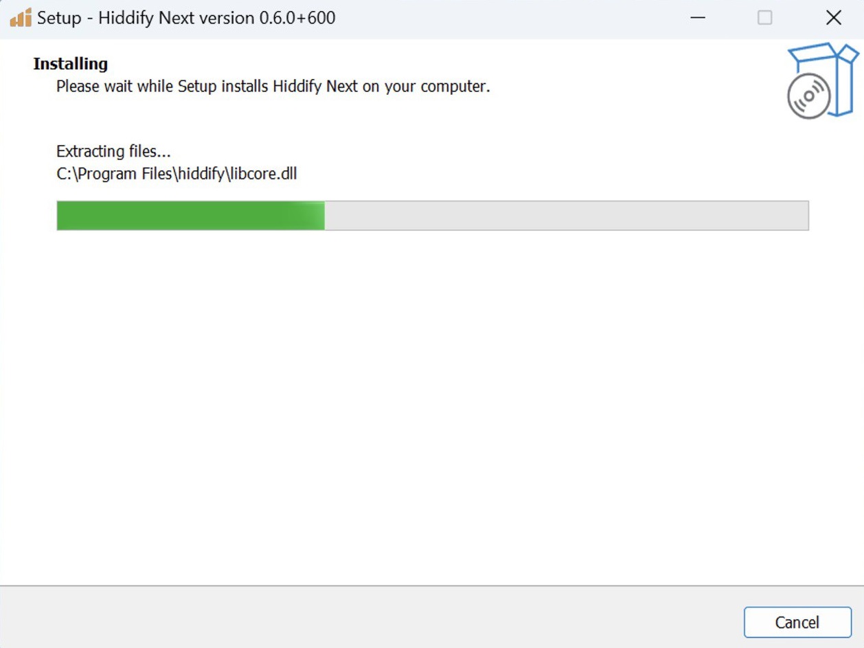 Install hiddify on Windows step 7