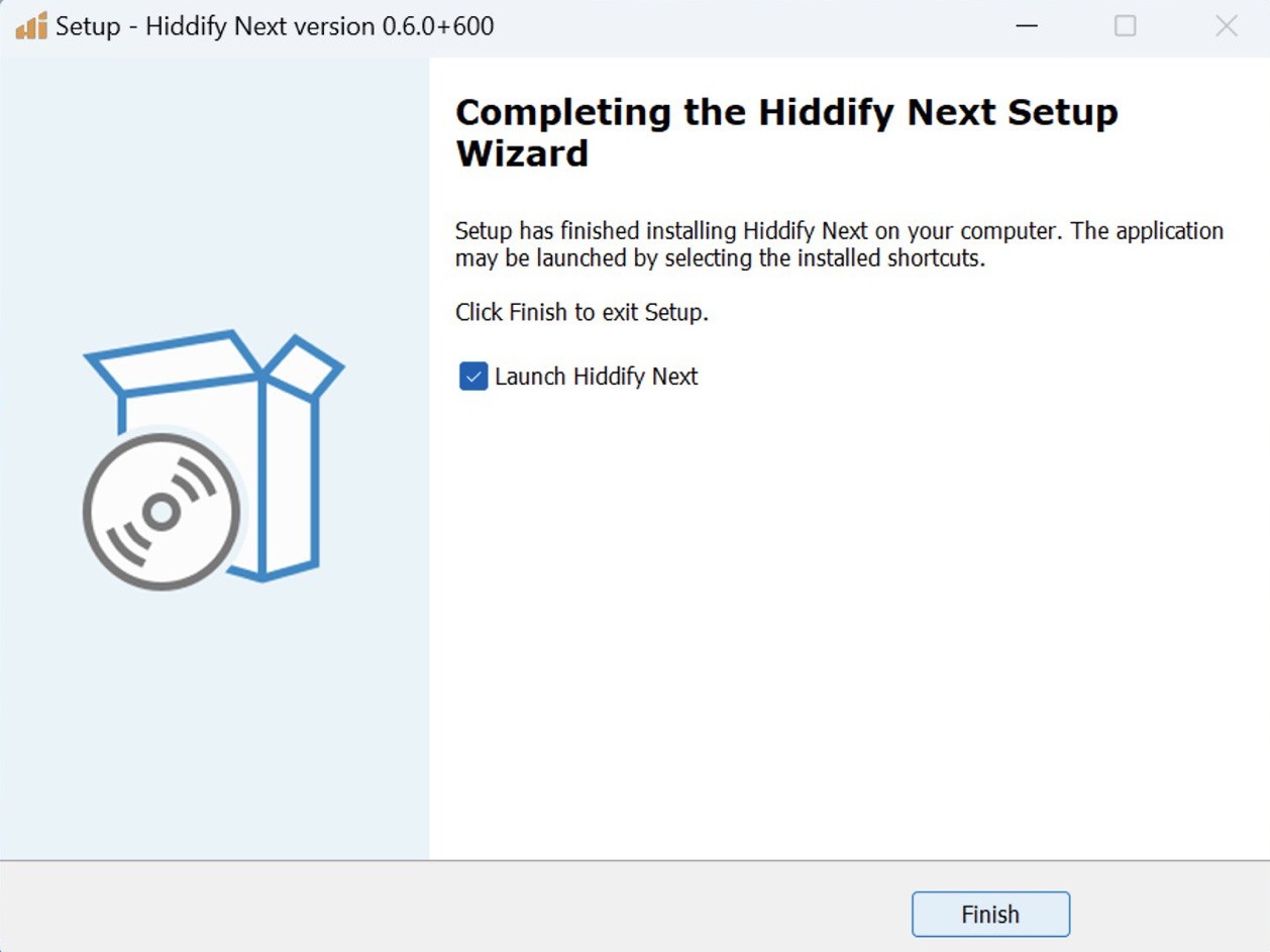 Install hiddify on Windows step 8