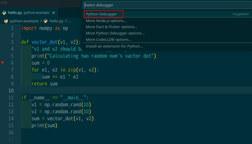 vscode调试和设置 - 选择调试器