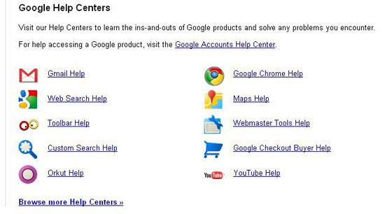 Google's help category
